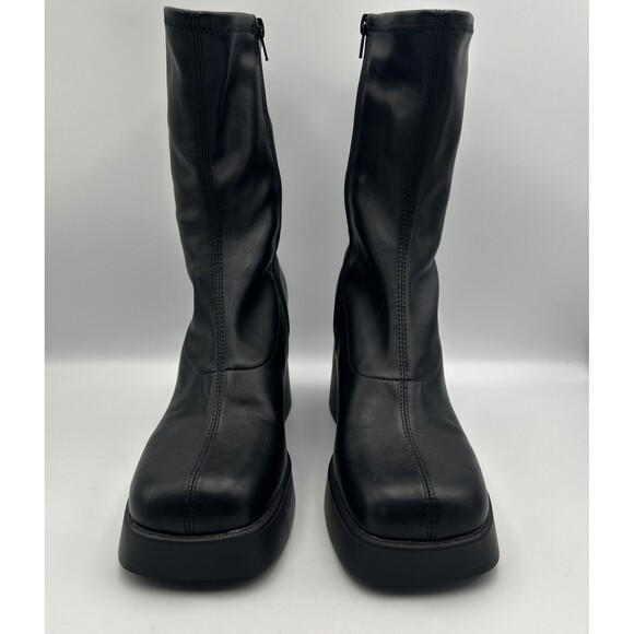 Steve Madden Shoes - Katrina KATRINAA/KTRN9181 Black Platform Ankle Boots Block Heel Square Toe 10M